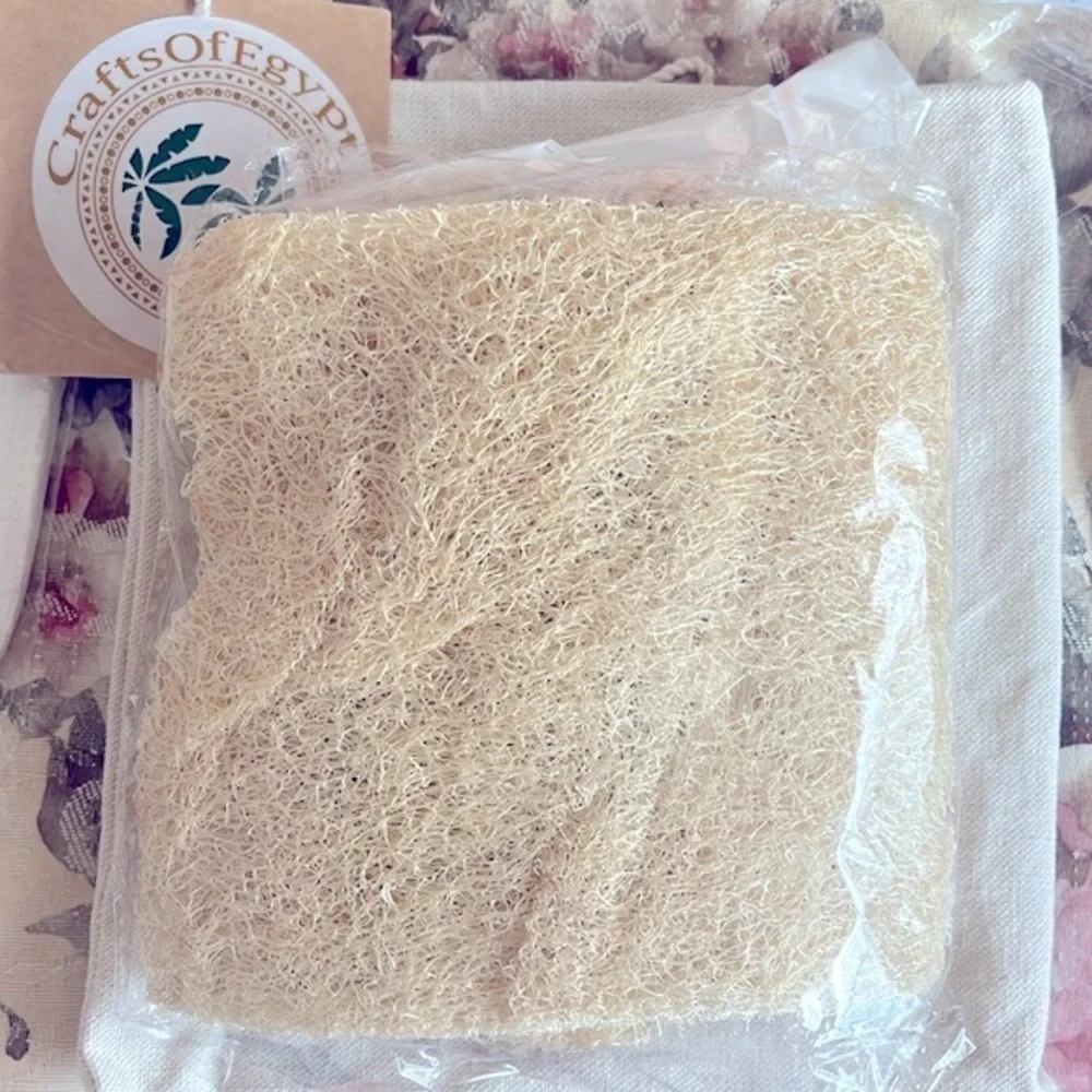 Brand New Shower Set Natural Loofah Exfoliating Mitt Back Sponge Dry Body Brush